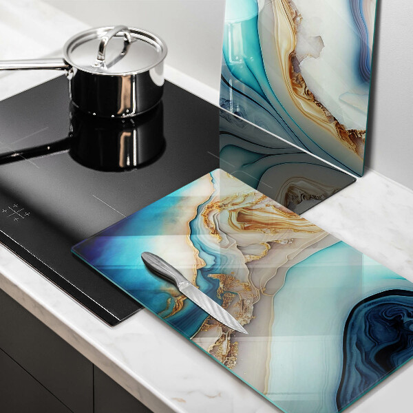 Protection plaque induction Marbre multicolore