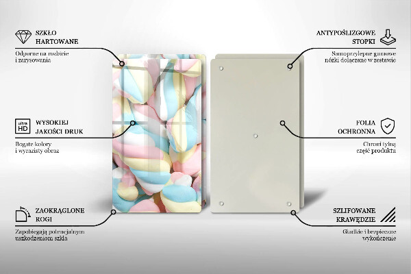 Protection plaque induction Guimauves colorées