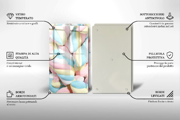 Protection plaque induction Guimauves colorées