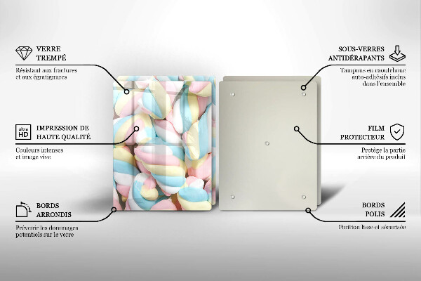 Protection plaque induction Guimauves colorées