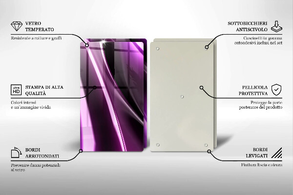 Protection plaque induction Abstraction violette