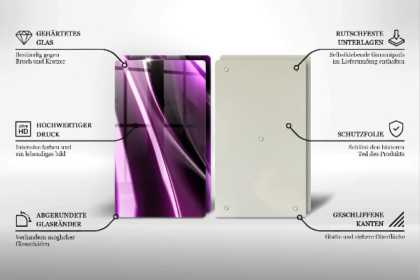 Protection plaque induction Abstraction violette