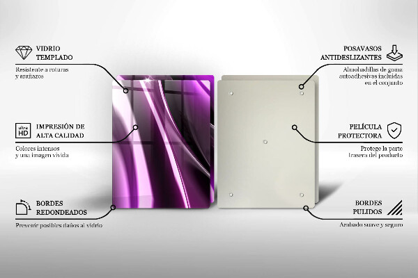 Protection plaque induction Abstraction violette