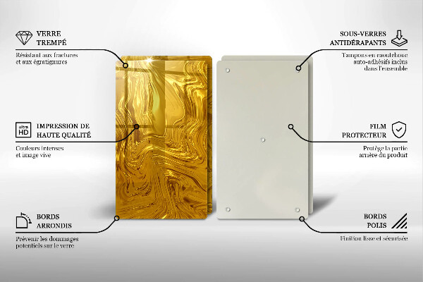 Protection plaque induction Texture dorée