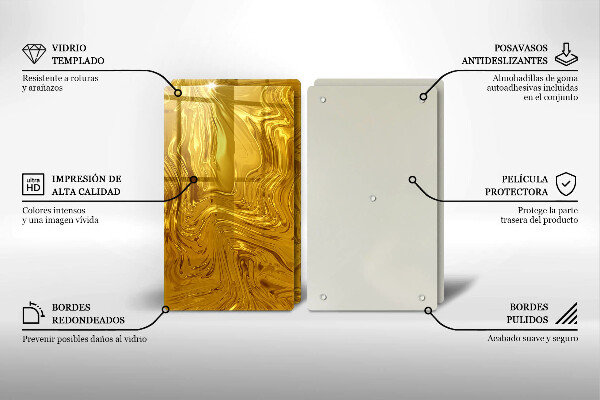 Protection plaque induction Texture dorée