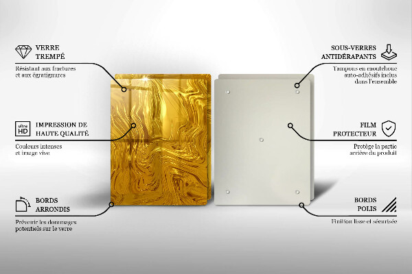 Protection plaque induction Texture dorée