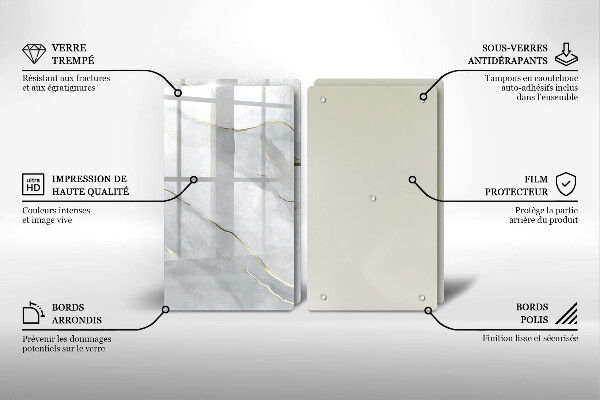 Protection plaque induction Texture de pierre