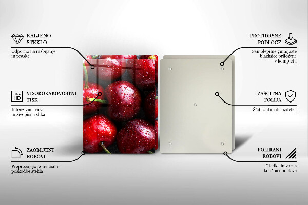 Protection plaque induction Gros plan de cerises