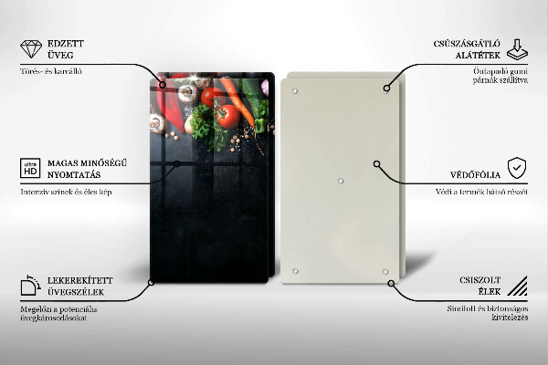 Cache plaque de cuisson Légumes colorés