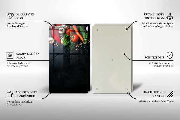 Cache plaque de cuisson Légumes colorés