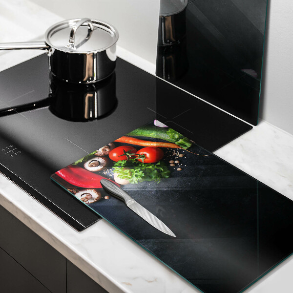 Cache plaque de cuisson Légumes colorés