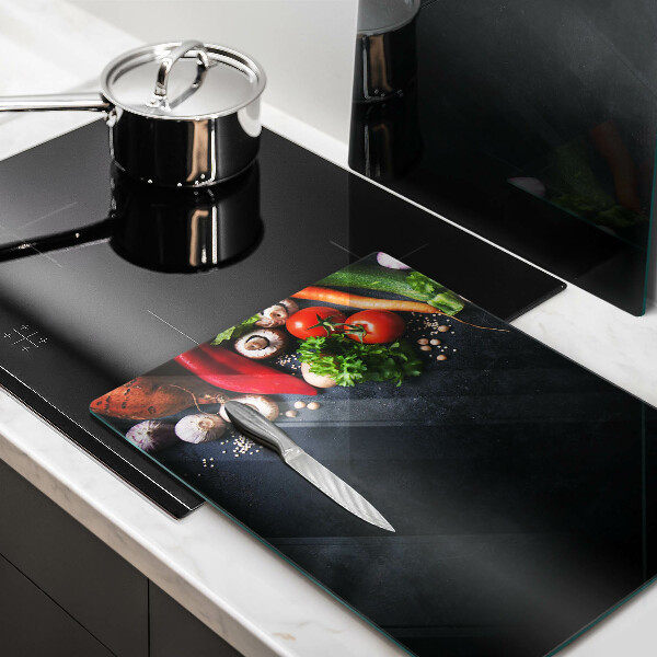 Cache plaque de cuisson Légumes colorés