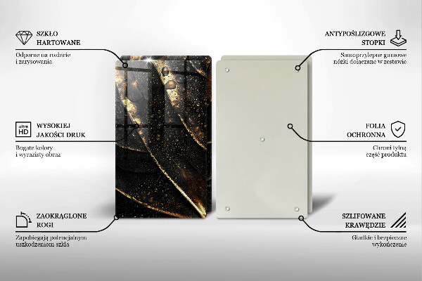 Cache plaque de cuisson Feuille d'or