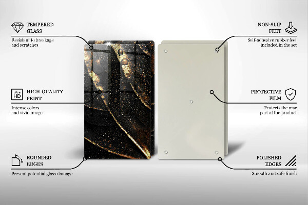 Cache plaque de cuisson Feuille d'or