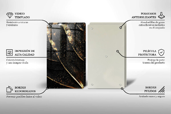 Cache plaque de cuisson Feuille d'or