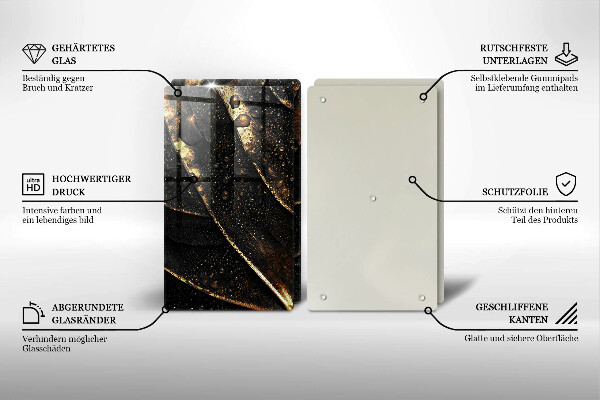 Cache plaque de cuisson Feuille d'or