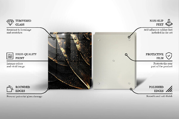 Cache plaque de cuisson Feuille d'or