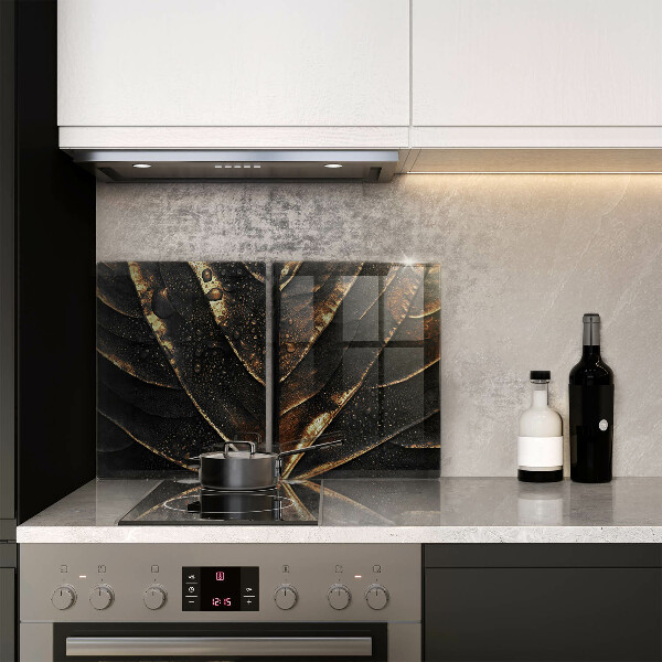 Cache plaque de cuisson Feuille d'or