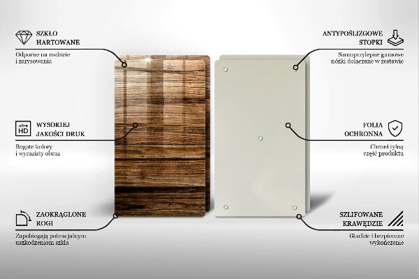 Cache plaque de cuisson Texture du bois