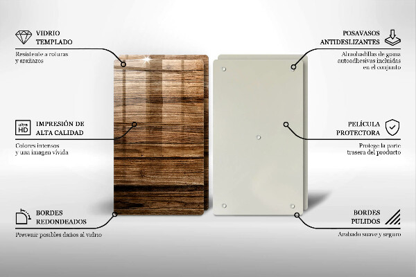 Cache plaque de cuisson Texture du bois