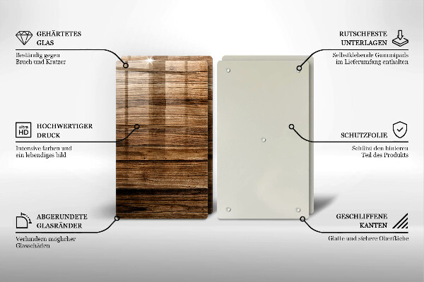 Cache plaque de cuisson Texture du bois