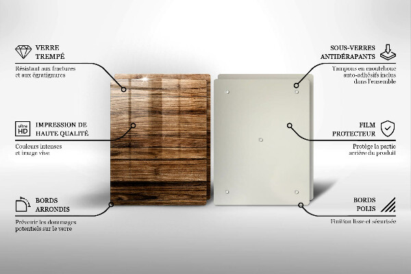 Cache plaque de cuisson Texture du bois