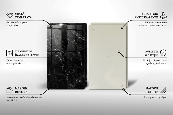 Cache plaque de cuisson Marbre élégant