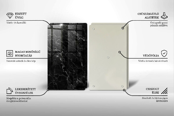 Cache plaque de cuisson Marbre élégant