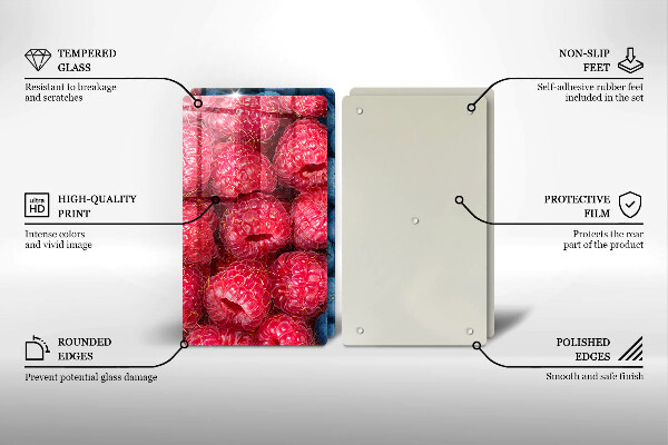 Protection plaque induction Fruits de framboise et de myrtille
