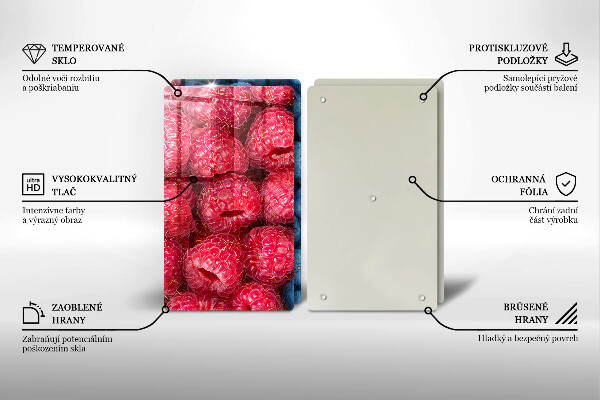 Protection plaque induction Fruits de framboise et de myrtille