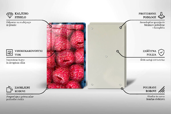 Protection plaque induction Fruits de framboise et de myrtille