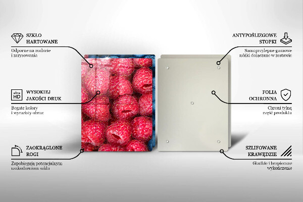 Protection plaque induction Fruits de framboise et de myrtille
