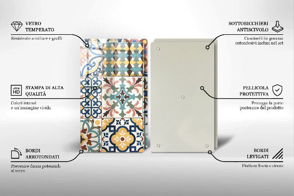 Cache plaque de cuisson Carreaux décoratifs