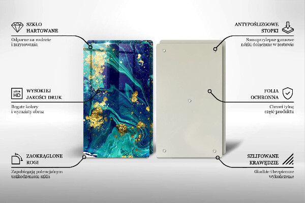 Cache plaque de cuisson Abstraction avec de l'or