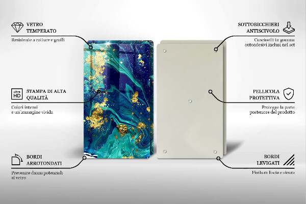 Cache plaque de cuisson Abstraction avec de l'or