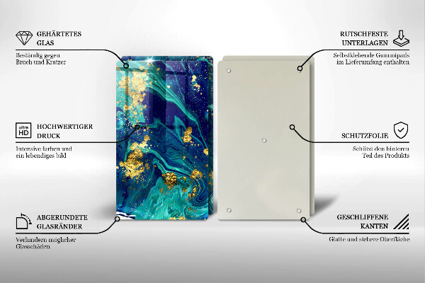 Cache plaque de cuisson Abstraction avec de l'or