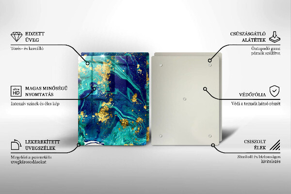 Cache plaque de cuisson Abstraction avec de l'or