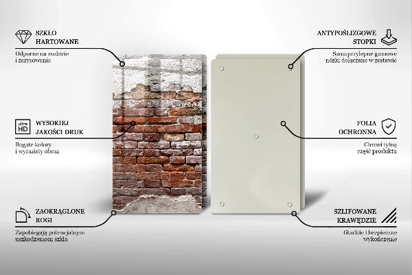 Cache plaque de cuisson Vieux mur de brique et de béton