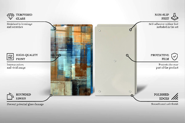 Cache plaque de cuisson Fond peint