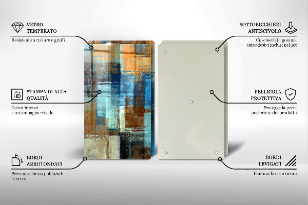 Cache plaque de cuisson Fond peint