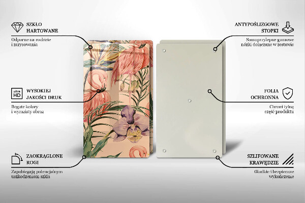 Cache plaque de cuisson Illustration de flamants roses