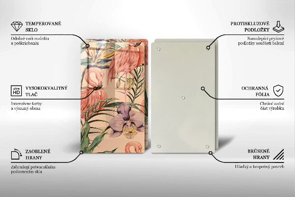 Cache plaque de cuisson Illustration de flamants roses