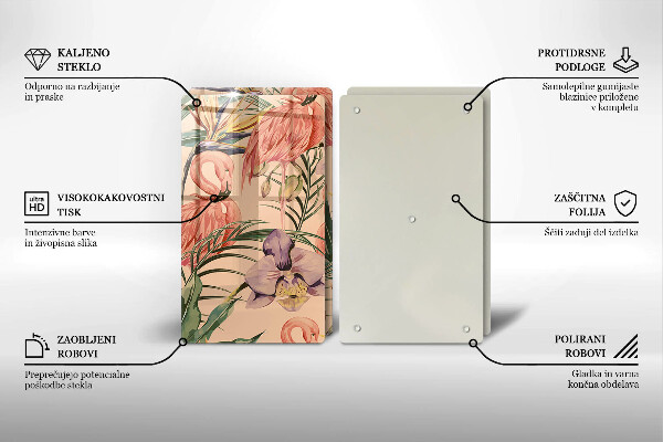 Cache plaque de cuisson Illustration de flamants roses