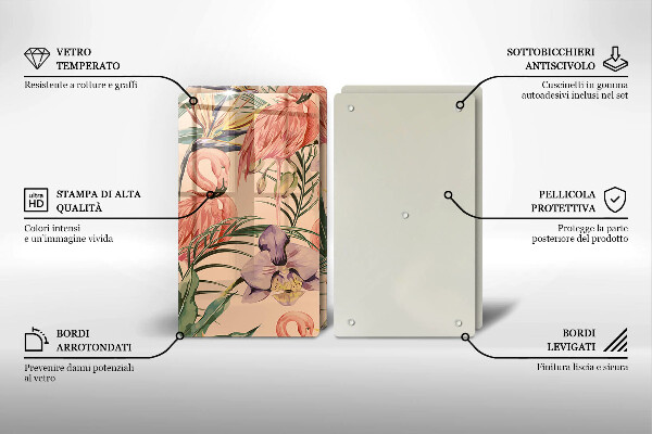 Cache plaque de cuisson Illustration de flamants roses