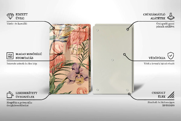 Cache plaque de cuisson Illustration de flamants roses