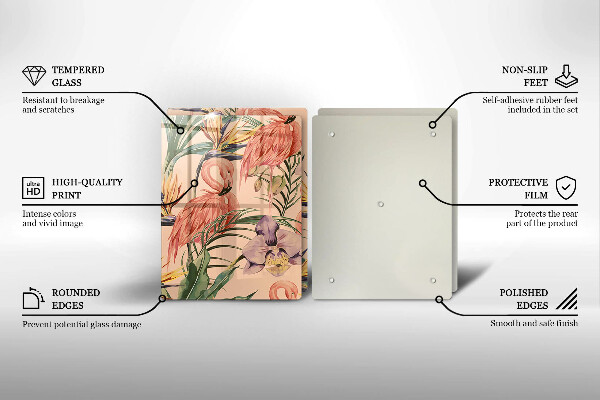 Cache plaque de cuisson Illustration de flamants roses