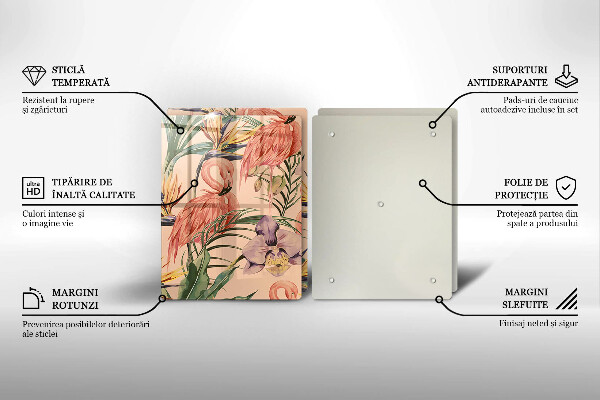 Cache plaque de cuisson Illustration de flamants roses