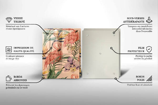 Cache plaque de cuisson Illustration de flamants roses