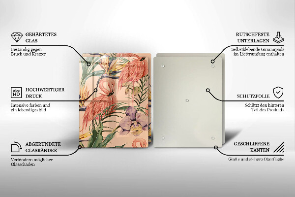 Cache plaque de cuisson Illustration de flamants roses