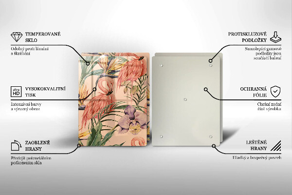 Cache plaque de cuisson Illustration de flamants roses